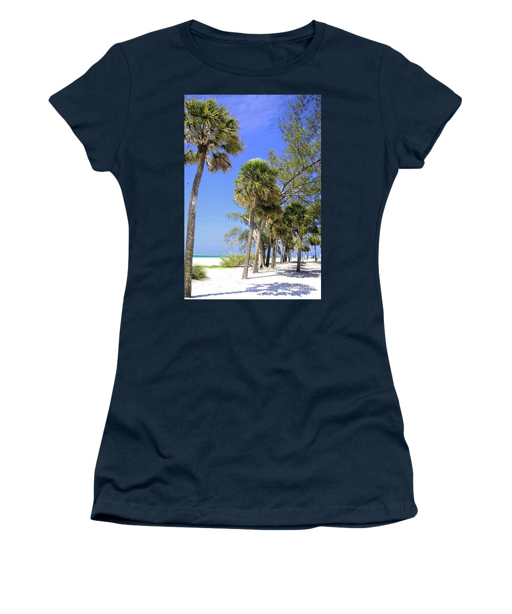 Palm Trees. Beach Women's T-Shirt featuring the digital art Palms Of The Gulf Coast by Alison Belsan Horton