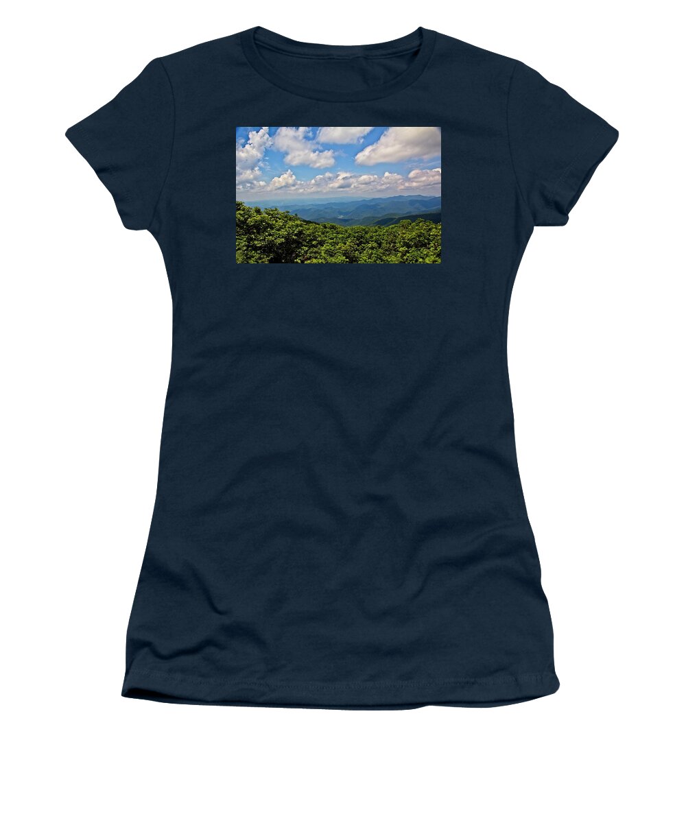 Mountains Women's T-Shirt featuring the photograph Parkway View by Allen Nice-Webb