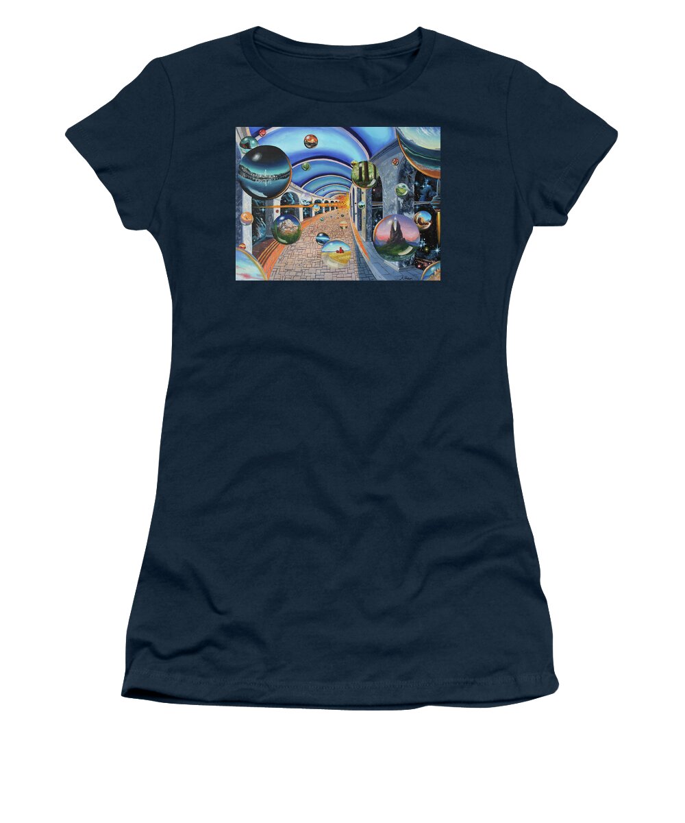 Particle Women's T-Shirt featuring the painting Particles in an Accelerator by Michael Goguen