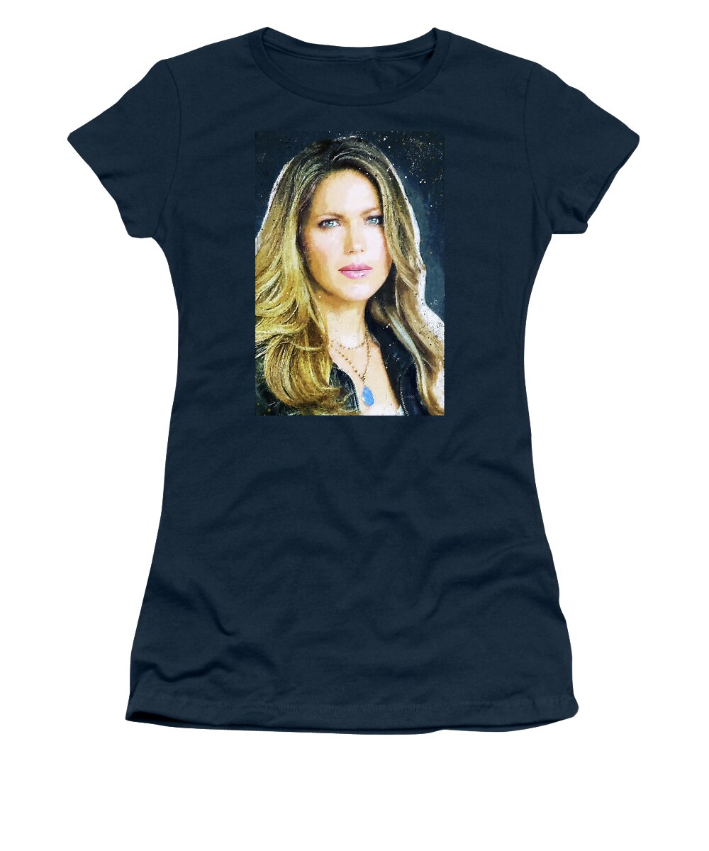 Pascale Hutton Women's T-Shirt featuring the painting Pascale Hutton by Jordan Blackstone