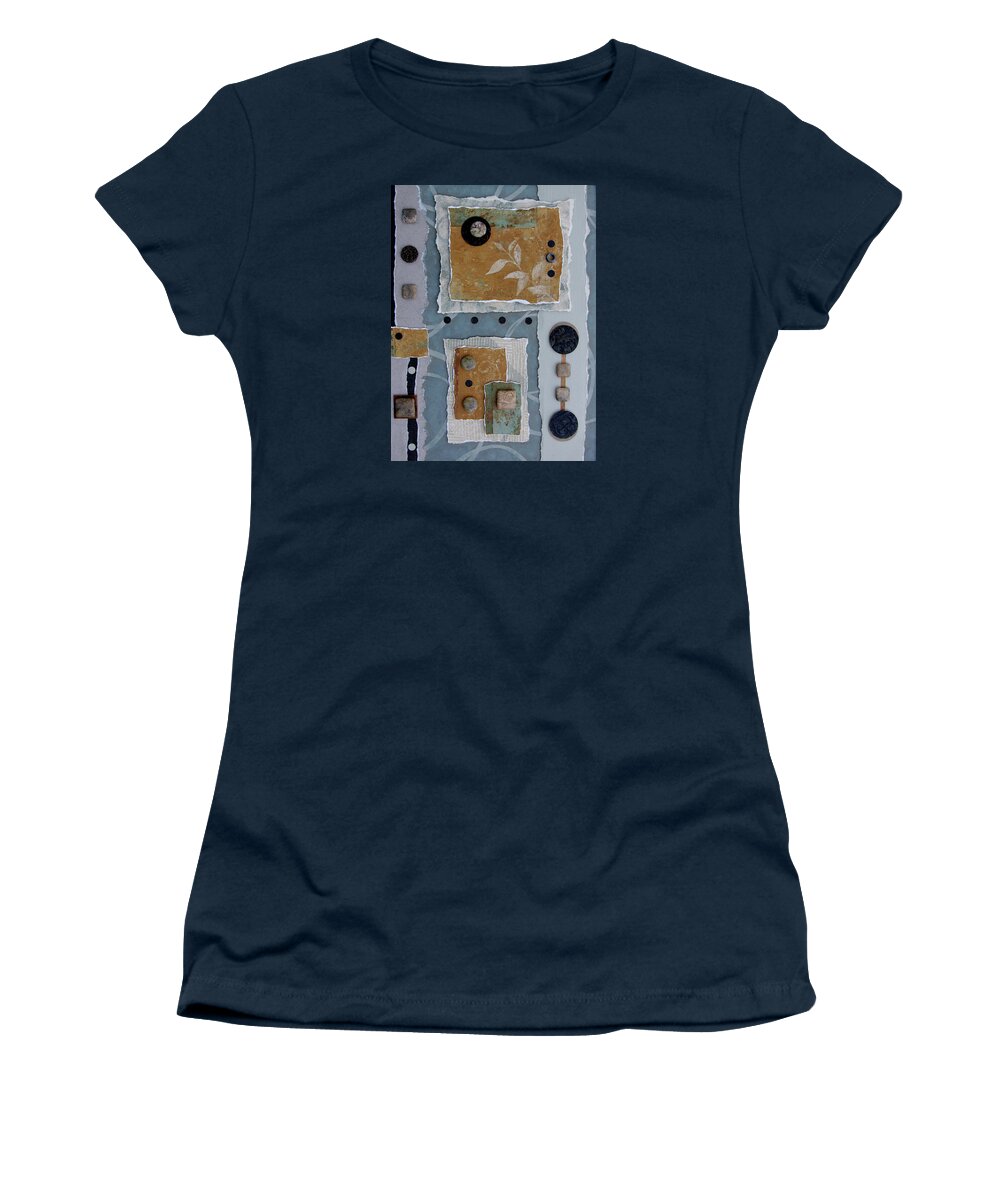 Mixed-media Women's T-Shirt featuring the mixed media Patina by MaryJo Clark