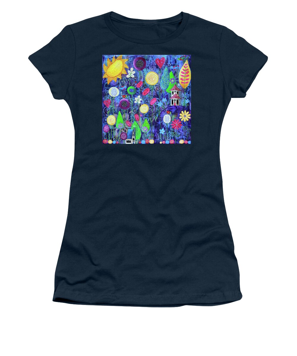 Dreamscape Women's T-Shirt featuring the painting Peaceful Place by Winona's Sunshyne