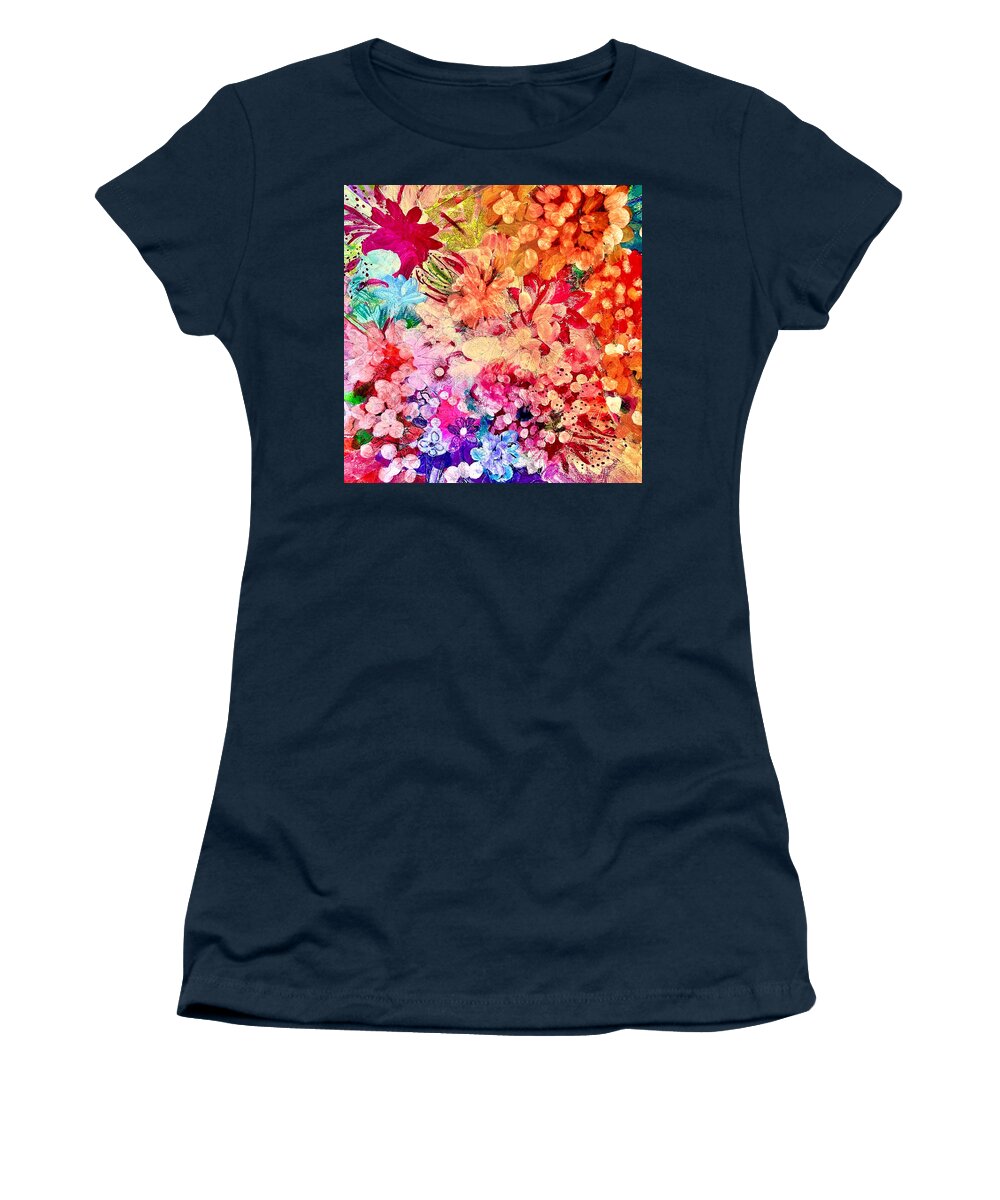 Flowers Women's T-Shirt featuring the painting Peachy Keen Two by Tommy McDonell