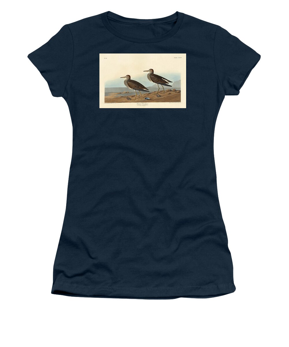 Robert Havell Women's T-Shirt featuring the drawing Pectoral Sandpiper by Robert Havell