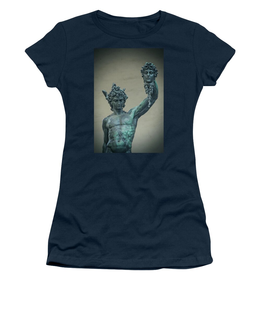 Perseus Women's T-Shirt featuring the photograph Perseus and Medusa by Denise Kopko