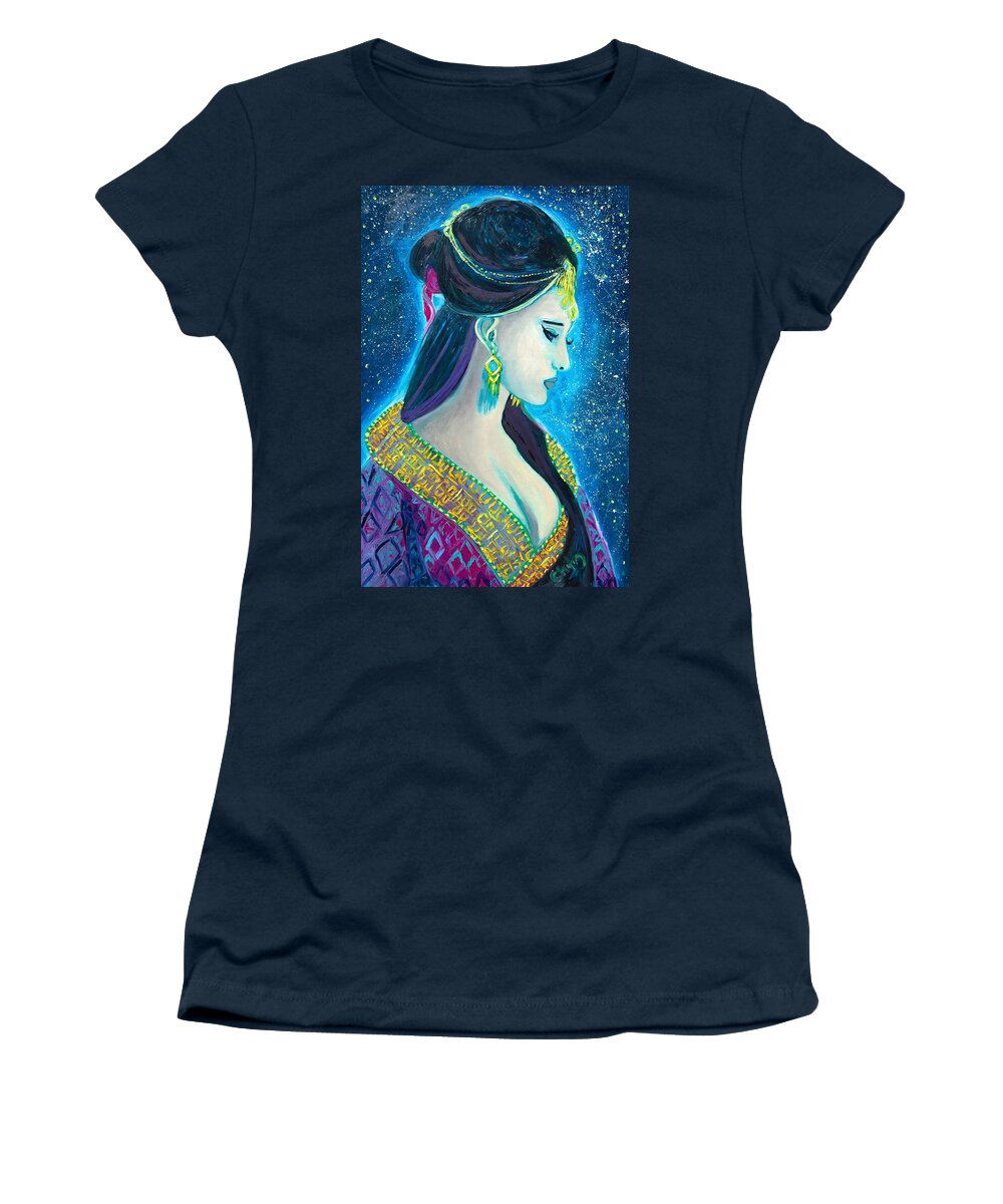 Glowing Women's T-Shirt featuring the painting Personal Cosmo by Chiara Magni