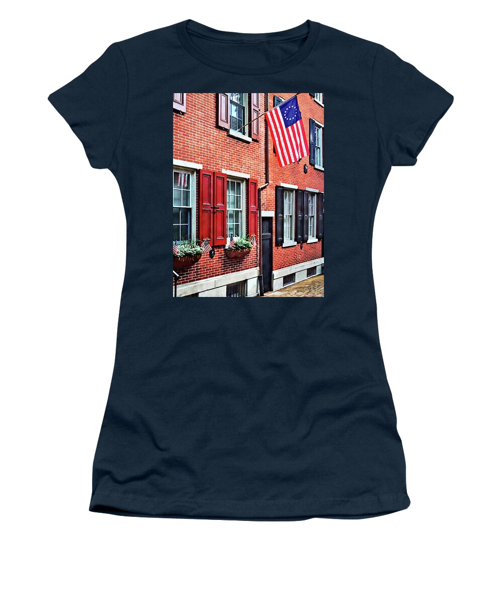 Philadelphia Women's T-Shirt featuring the photograph Philadelphia PA - S American Street by Susan Savad