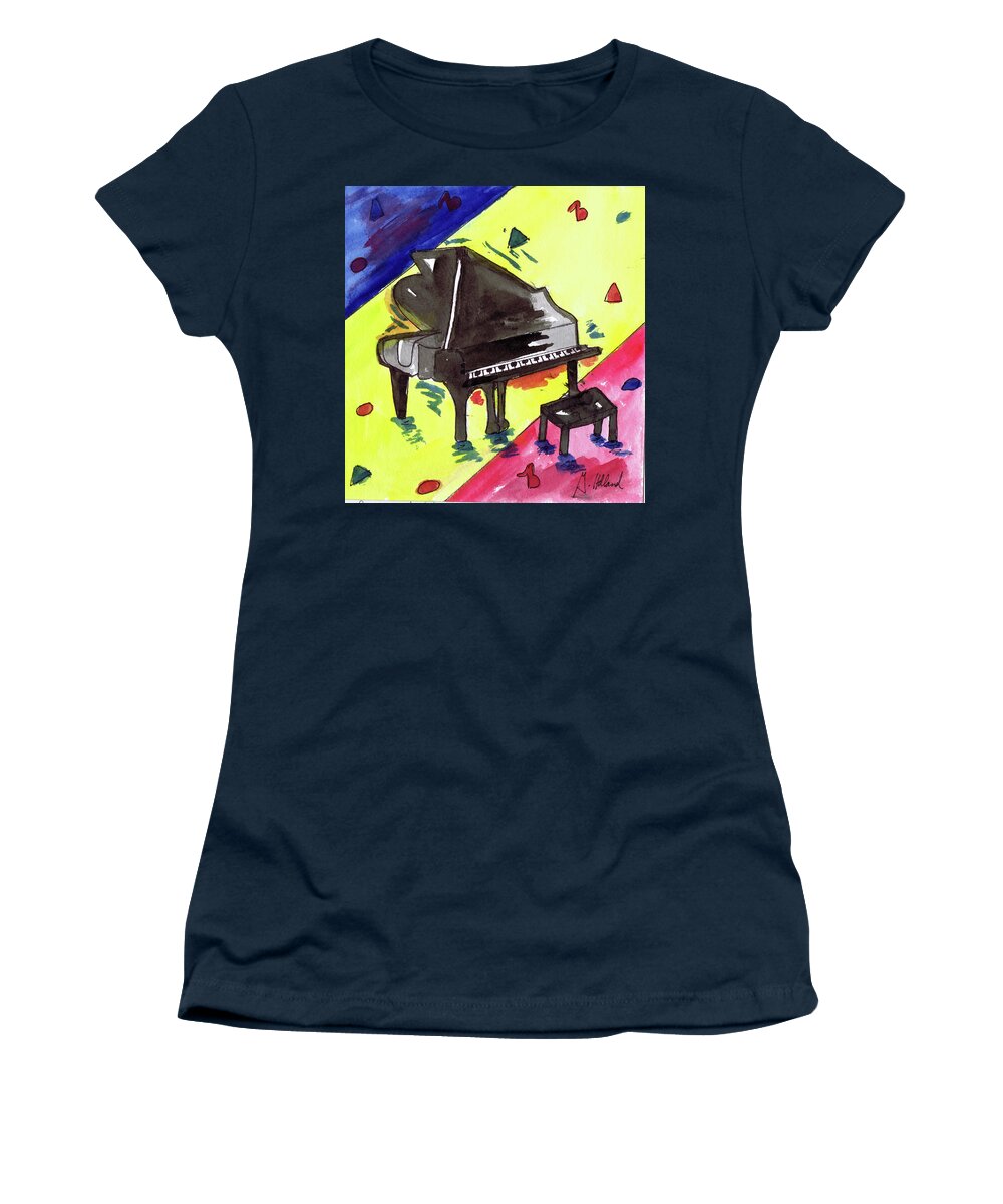 Piano Women's T-Shirt featuring the painting Piano by Genevieve Holland