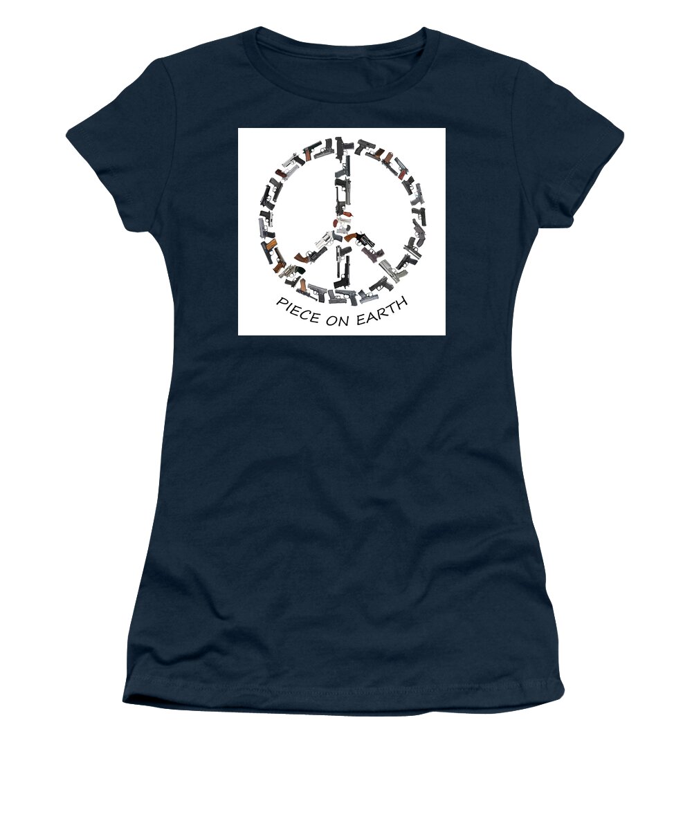 2nd Women's T-Shirt featuring the photograph Piece On Earth Text by Jason Bohannon