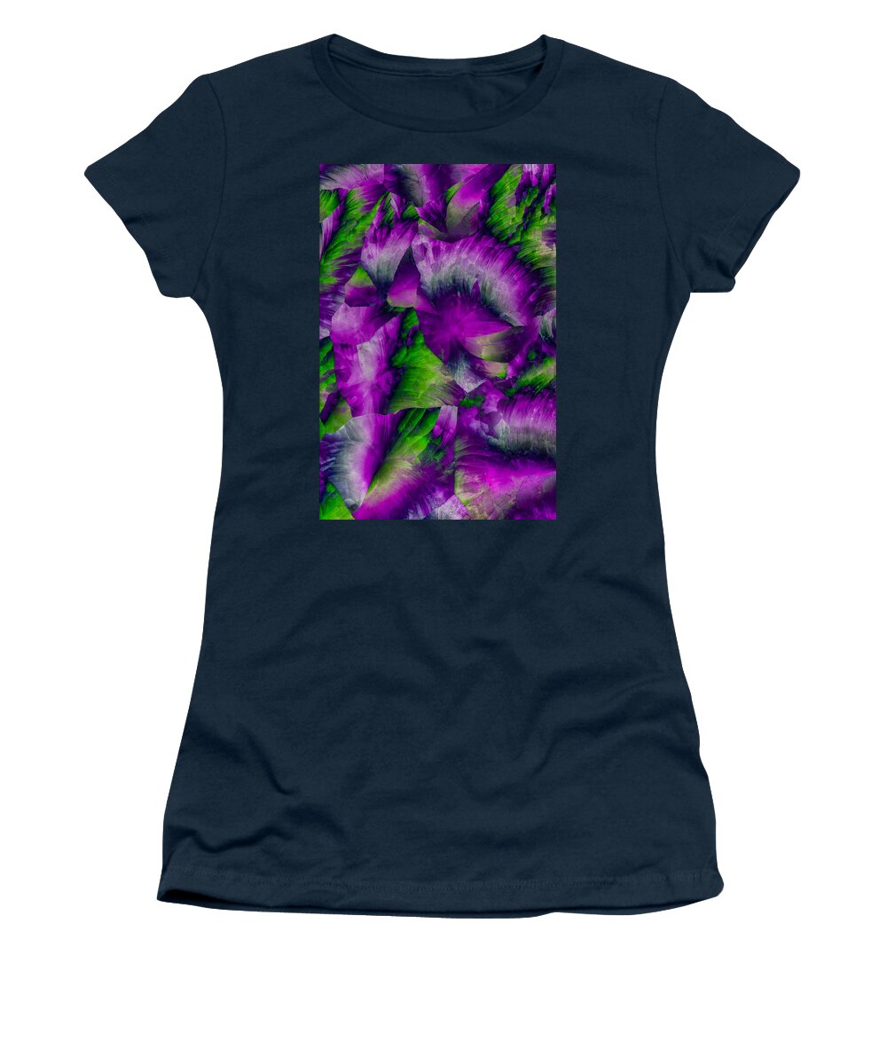 Chemistry Women's T-Shirt featuring the photograph Pink and green crystals by Jaroslaw Blaminsky