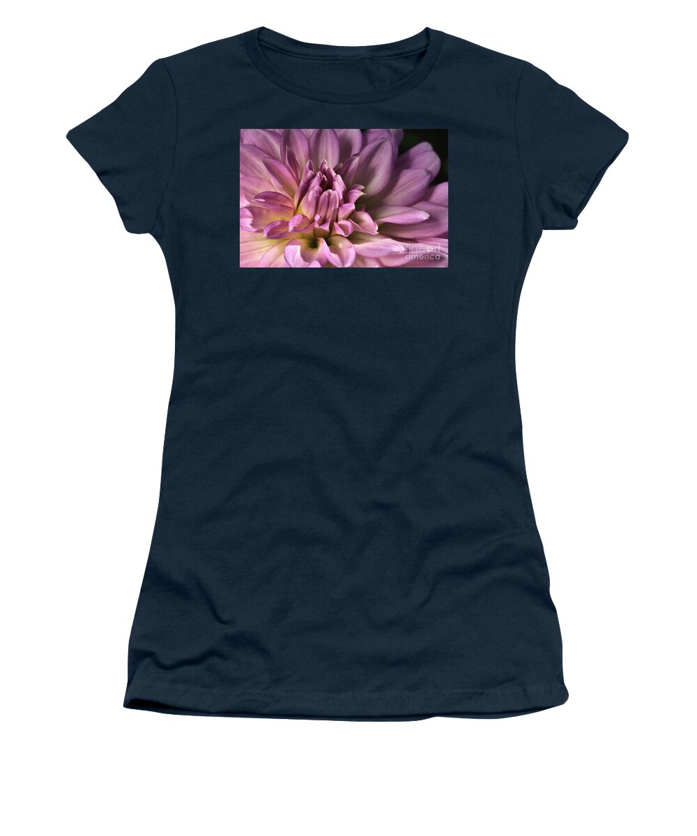 Dinner Plate Dahlia Art Women's T-Shirt featuring the photograph Pink Dahlia's Dream by Joy Watson