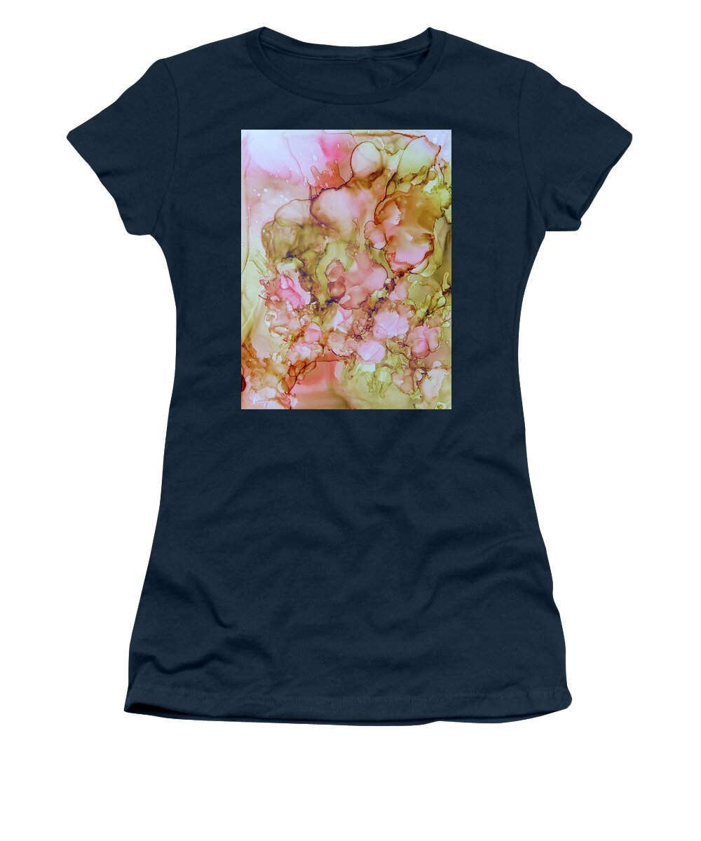 Pink Women's T-Shirt featuring the painting Pink Gold by Katrina Nixon