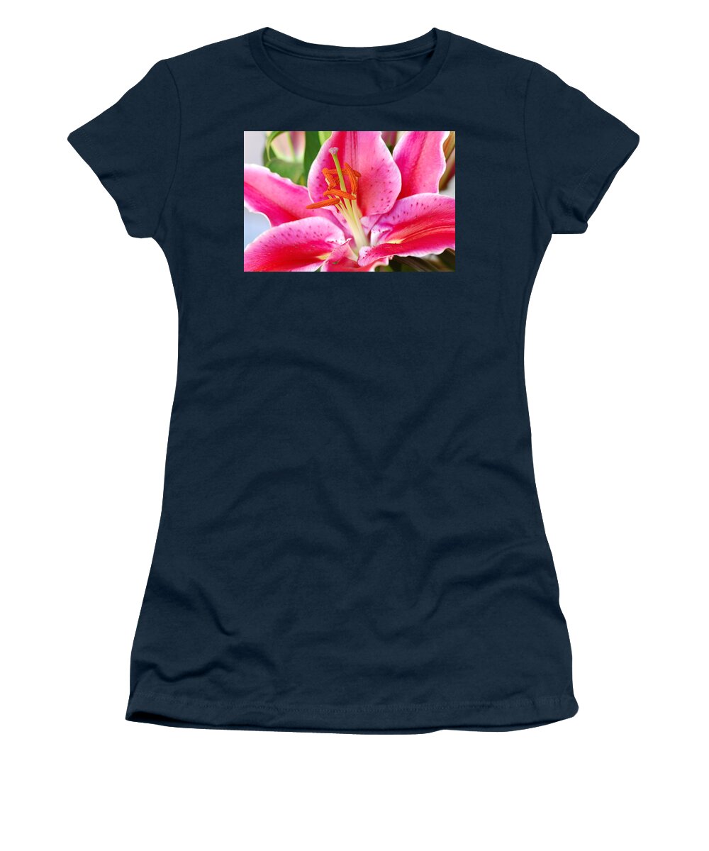 Lily Women's T-Shirt featuring the photograph Pink Lily 3 by Amy Fose