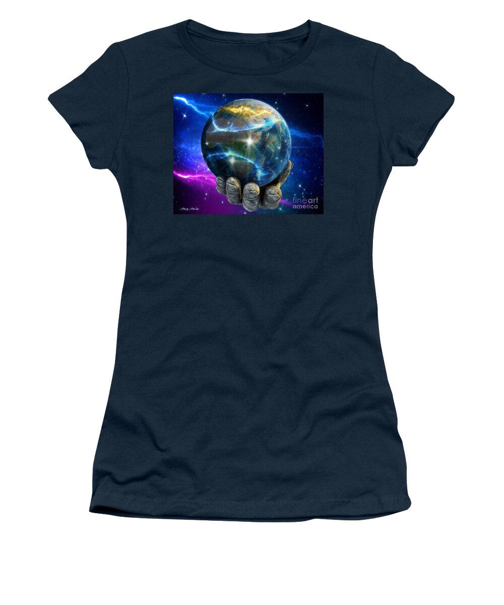 Earth Women's T-Shirt featuring the digital art Planet Earth V1 by Marty's Royal Art