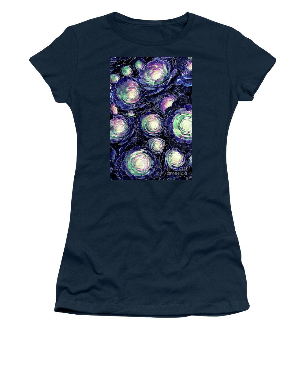 Plants Women's T-Shirt featuring the digital art Plant Life At Night by Phil Perkins