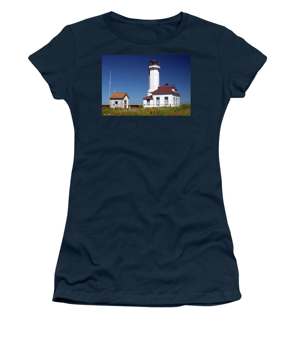 Photo Women's T-Shirt featuring the photograph Point Wilson Lighthouse V2 by Greg Sigrist