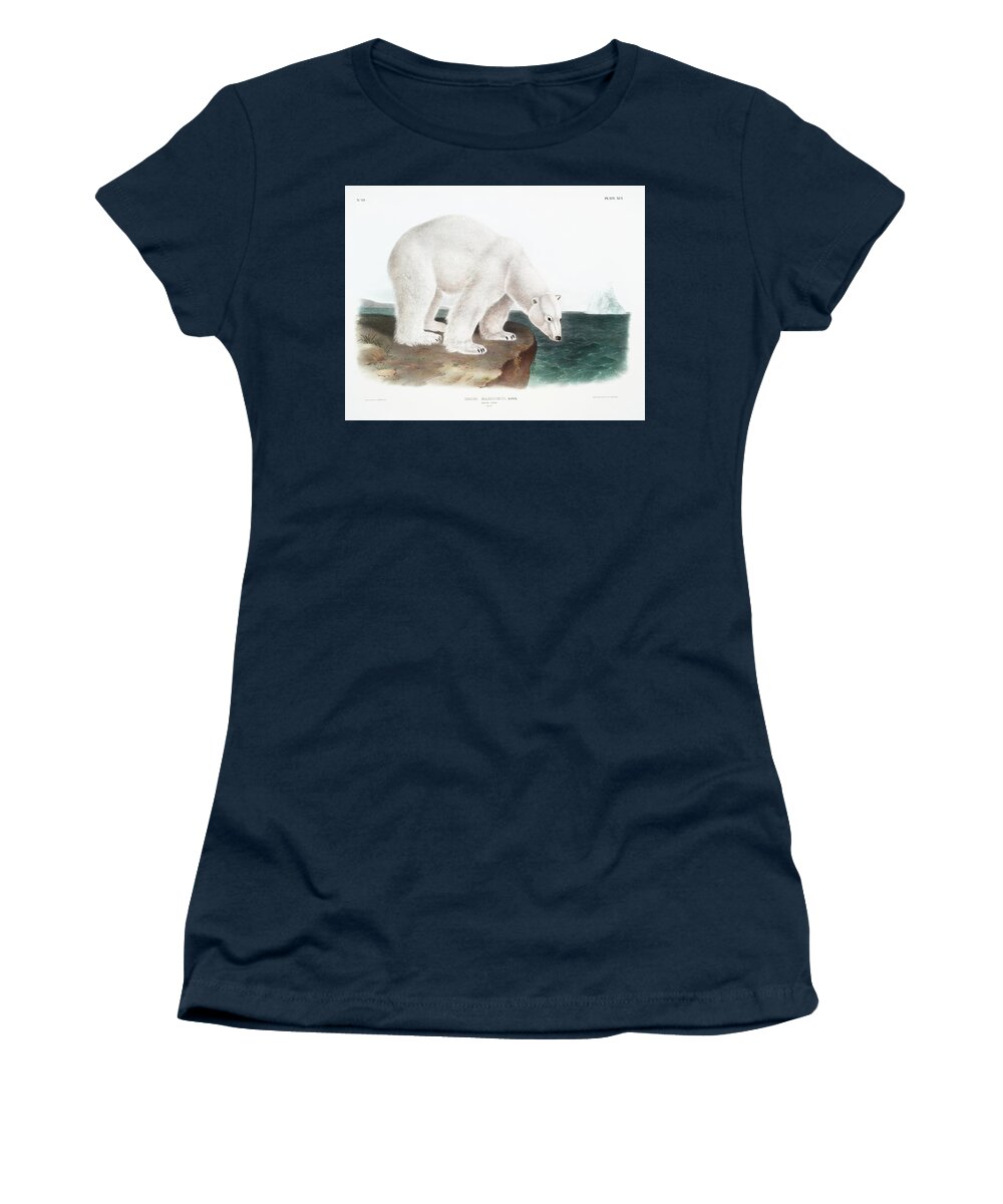 American Animals Women's T-Shirt featuring the mixed media Polar Bear John Woodhouse Audubon by World Art Collective