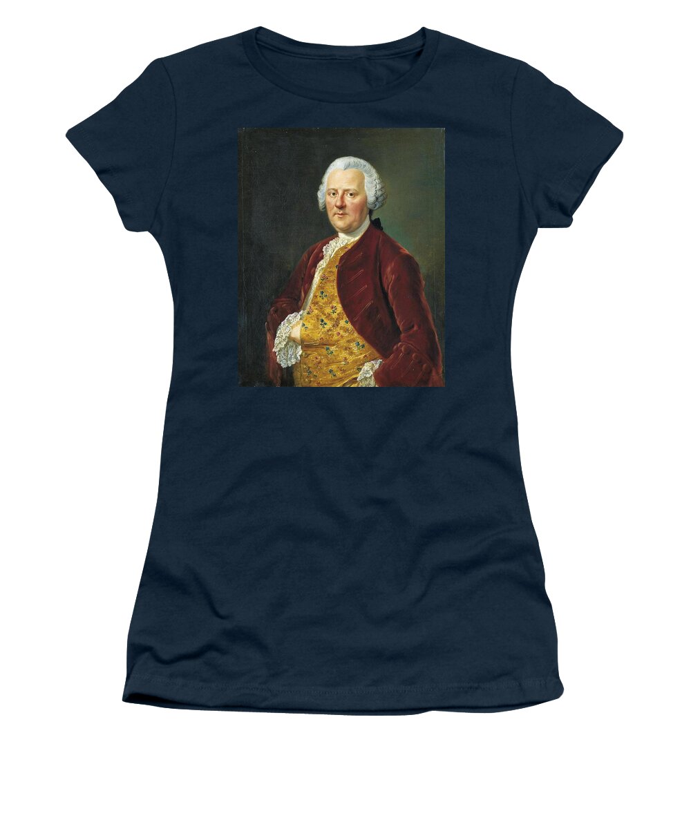  Women's T-Shirt featuring the drawing Portrait of Johann Maximilian von Holzhausen by Johann Georg Ziesenis German