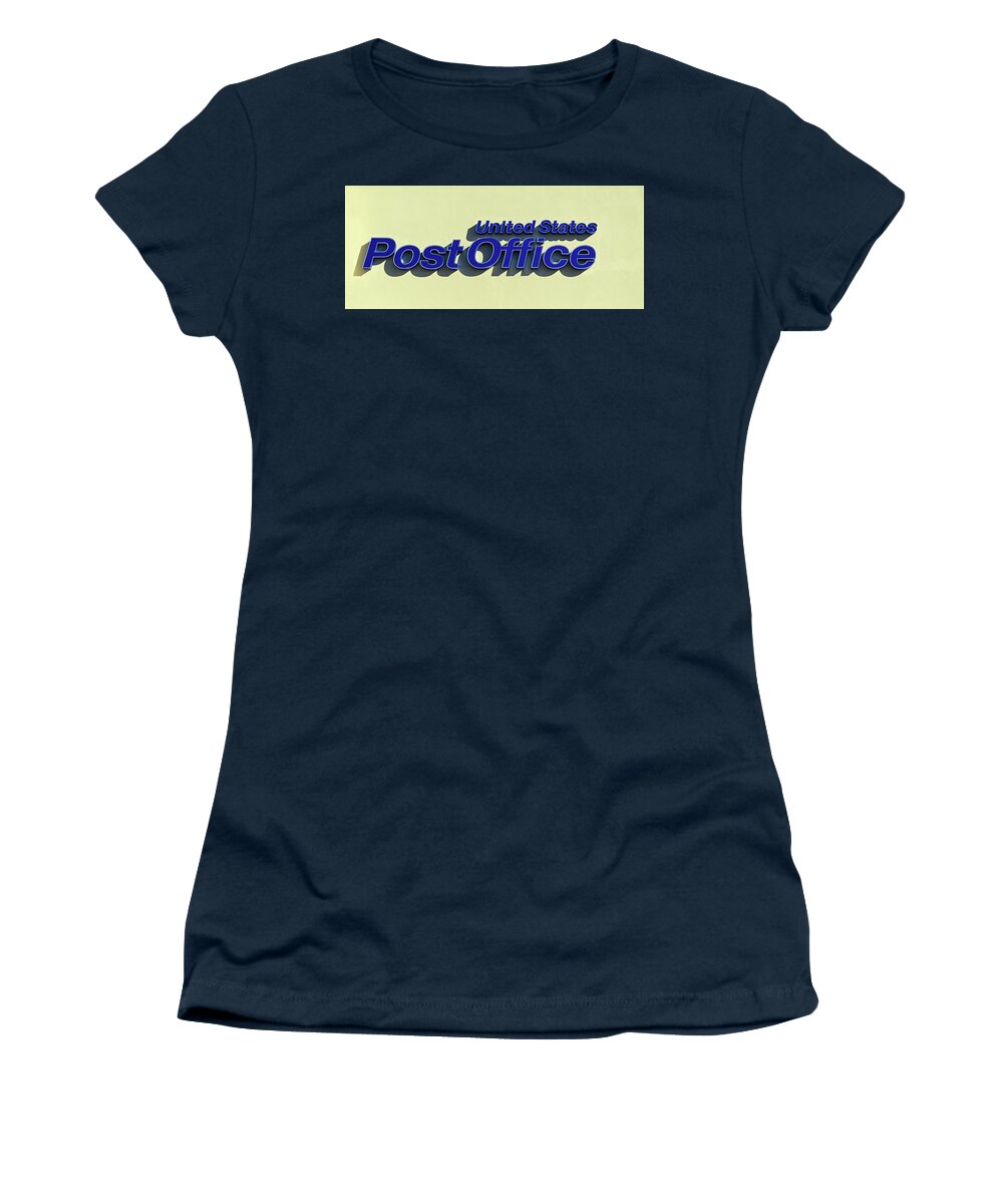 Sign Women's T-Shirt featuring the photograph Post Office Sign by Phil Cardamone