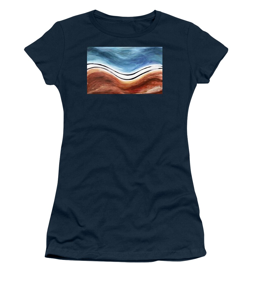 Abstract Women's T-Shirt featuring the painting Precipice by Pamela Schwartz