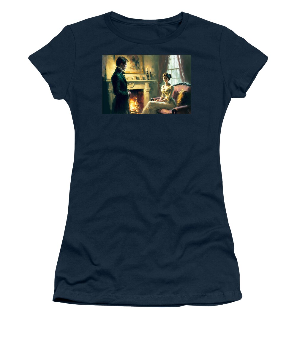Jane Austen Women's T-Shirt featuring the digital art Pride and Prejudice by Jackson Parrish