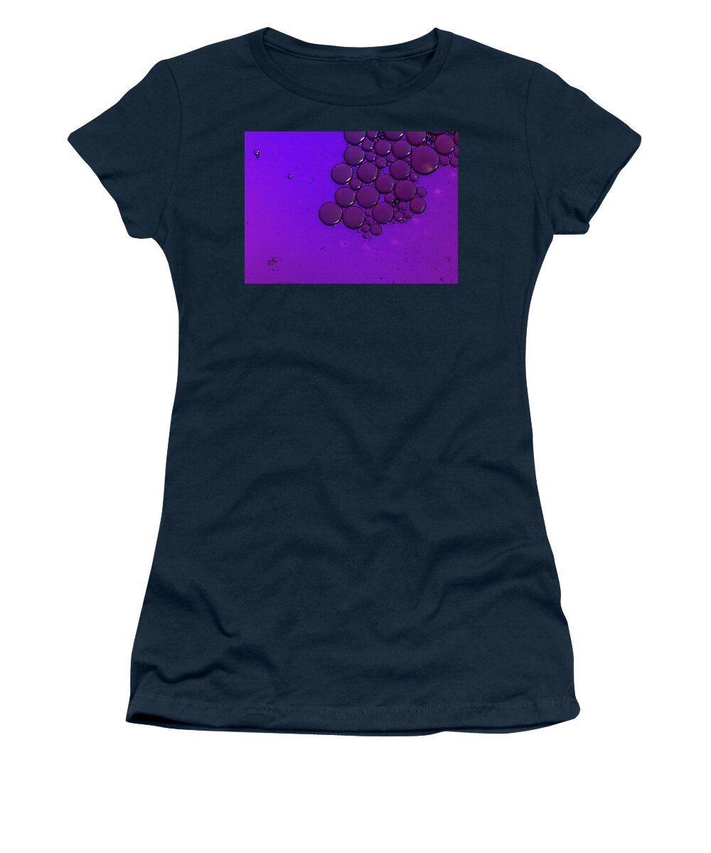 Purple Women's T-Shirt featuring the photograph Purple Bubble Abstract by Amelia Pearn