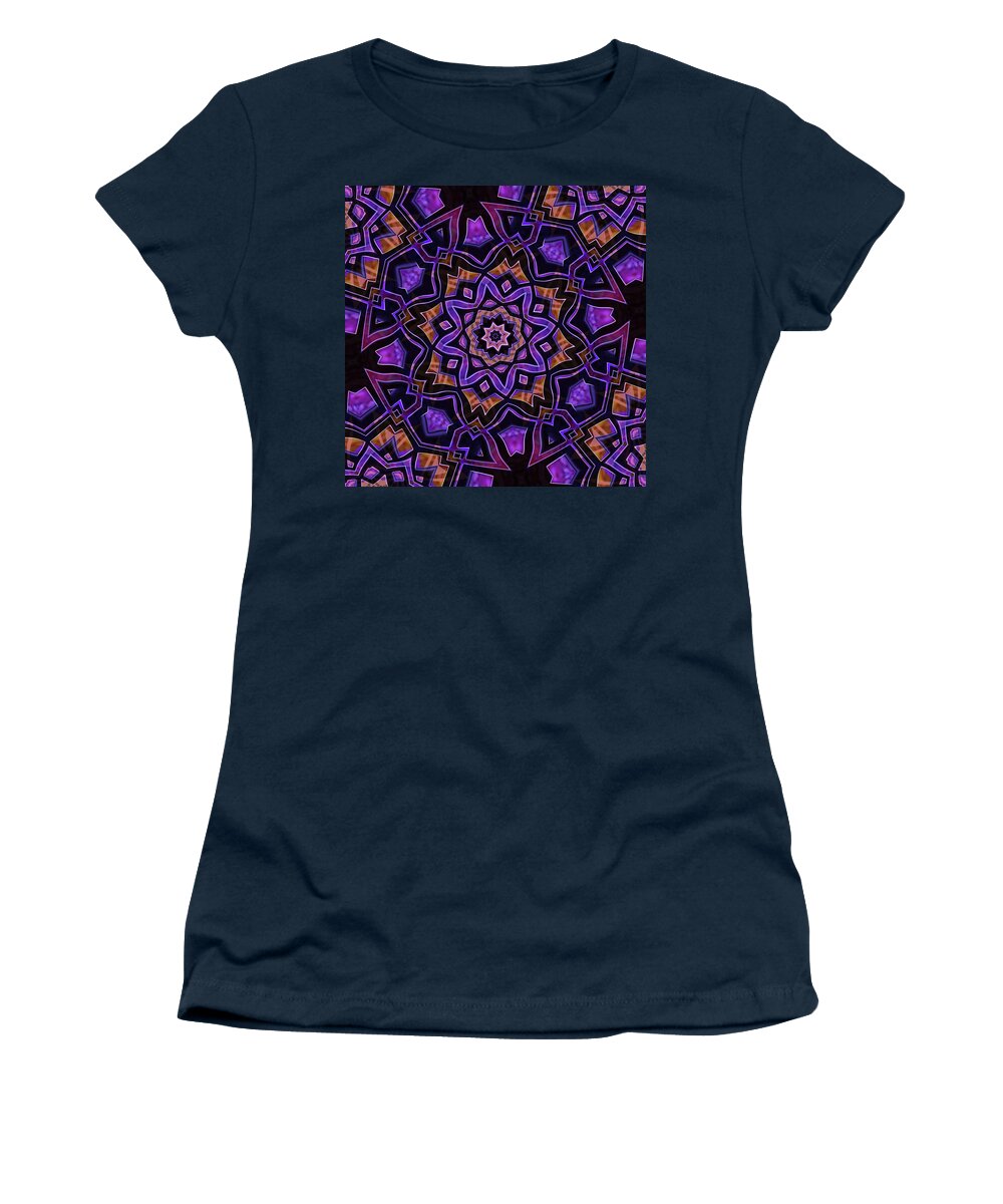 Mandala Women's T-Shirt featuring the digital art Purple Canon #2 by Dave Turner