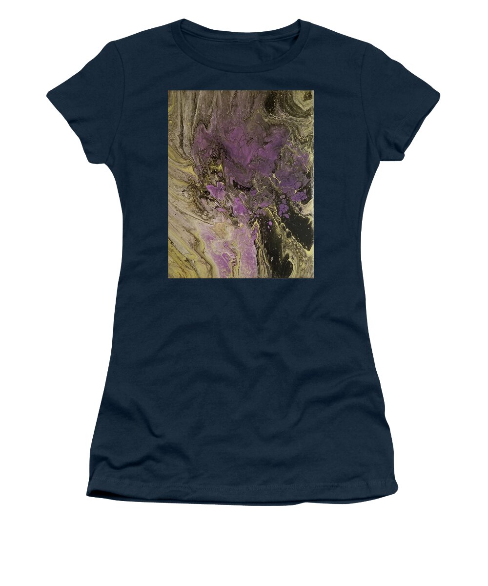 Abstract Women's T-Shirt featuring the painting Purple Rose by Pour Your heART Out Artworks