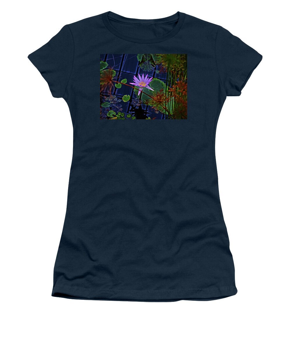 Water Lily Women's T-Shirt featuring the photograph Purple Water Lily by Cordia Murphy