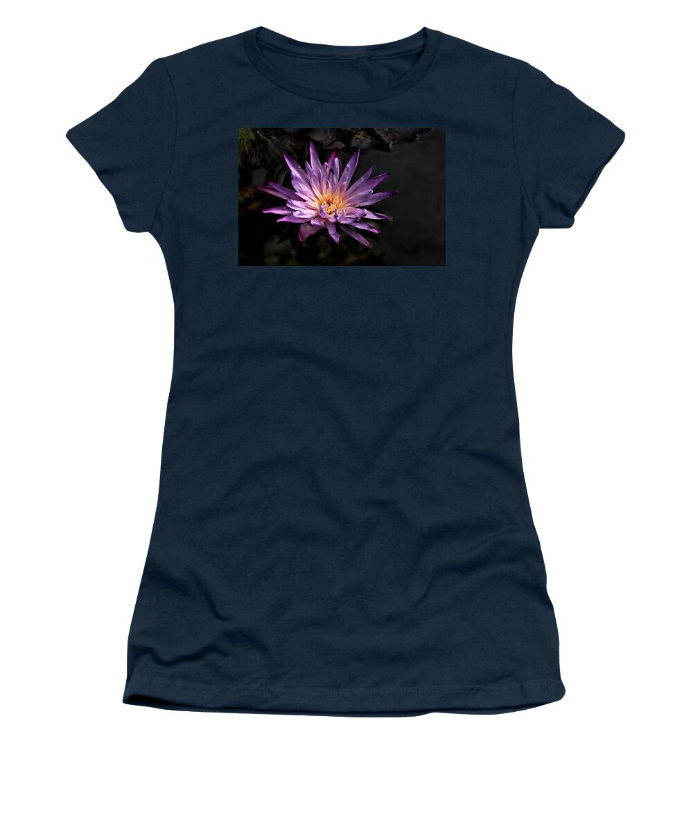 Flowers Women's T-Shirt featuring the photograph Purple Waterlily by Minnie Gallman