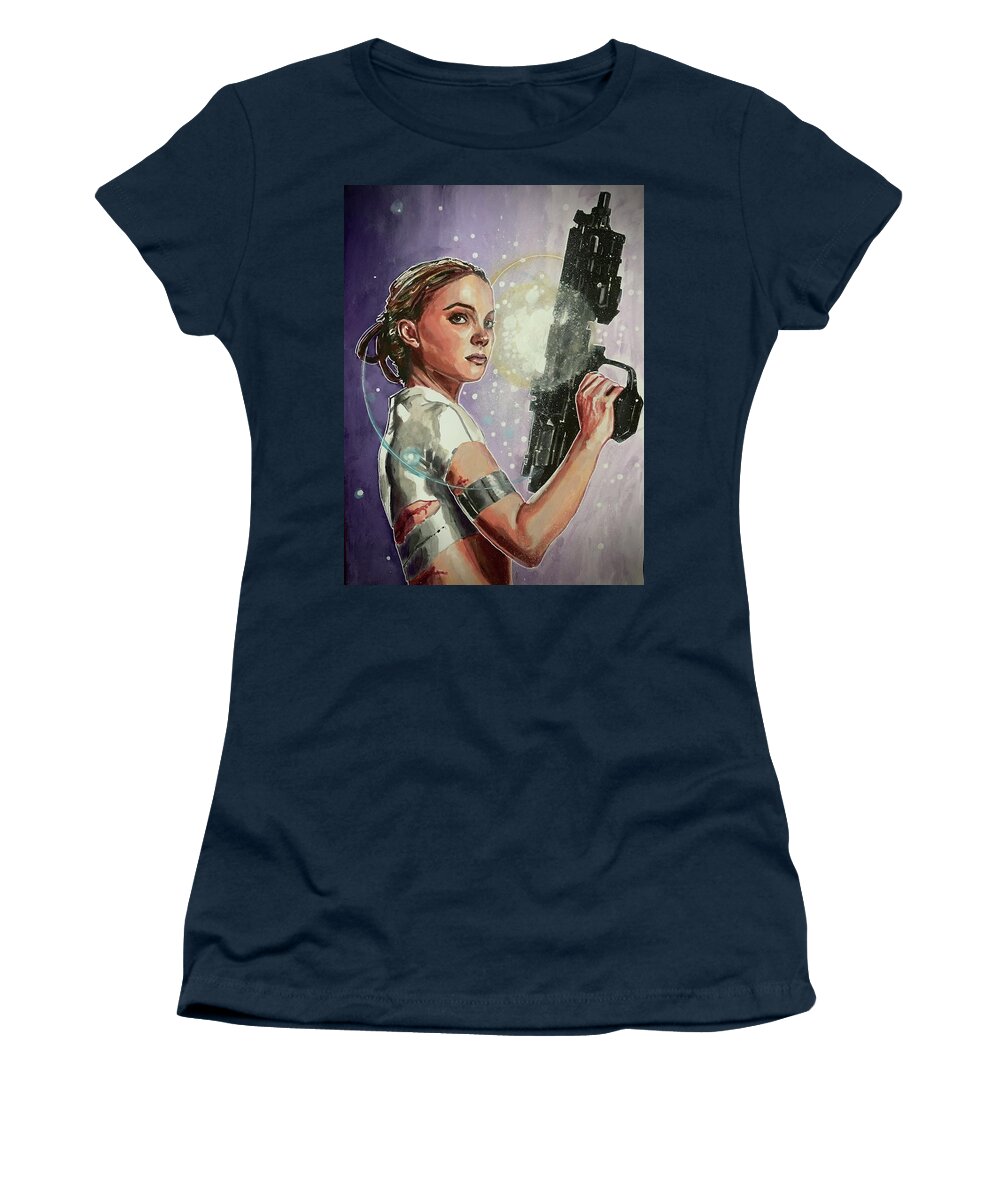 Star Wars Women's T-Shirt featuring the painting Queen Senator Mother - Padme Amidala by Joel Tesch