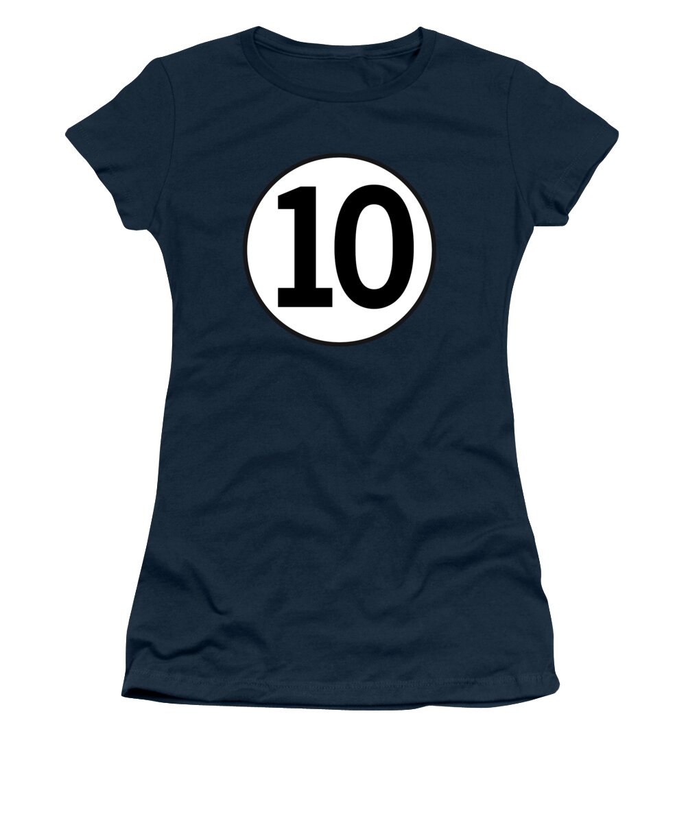 Number Women's T-Shirt featuring the digital art Racing Number 10. by Tom Hill