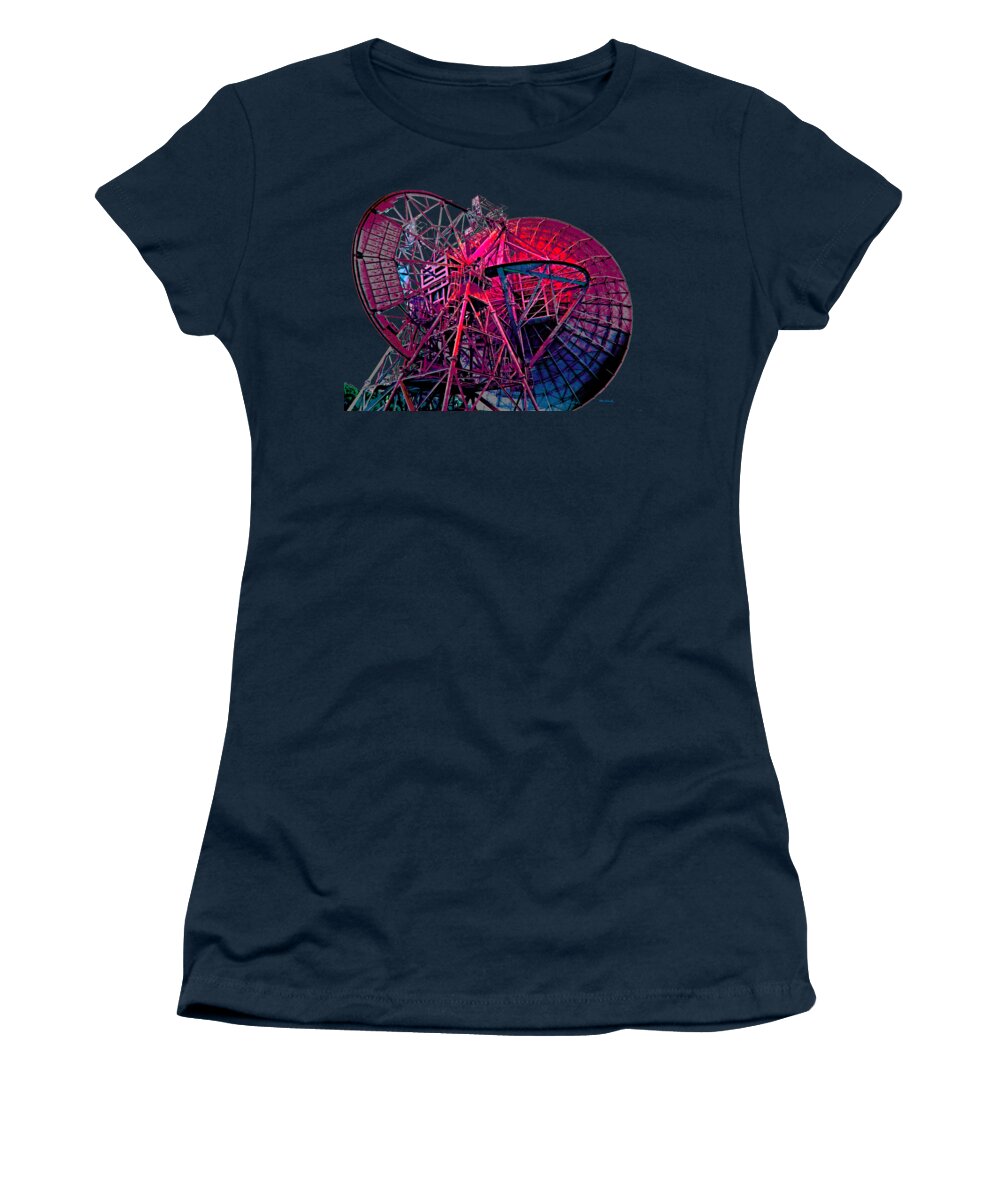 Duane Mccullough Women's T-Shirt featuring the photograph Radio Telescope at PARI Clear by Duane McCullough