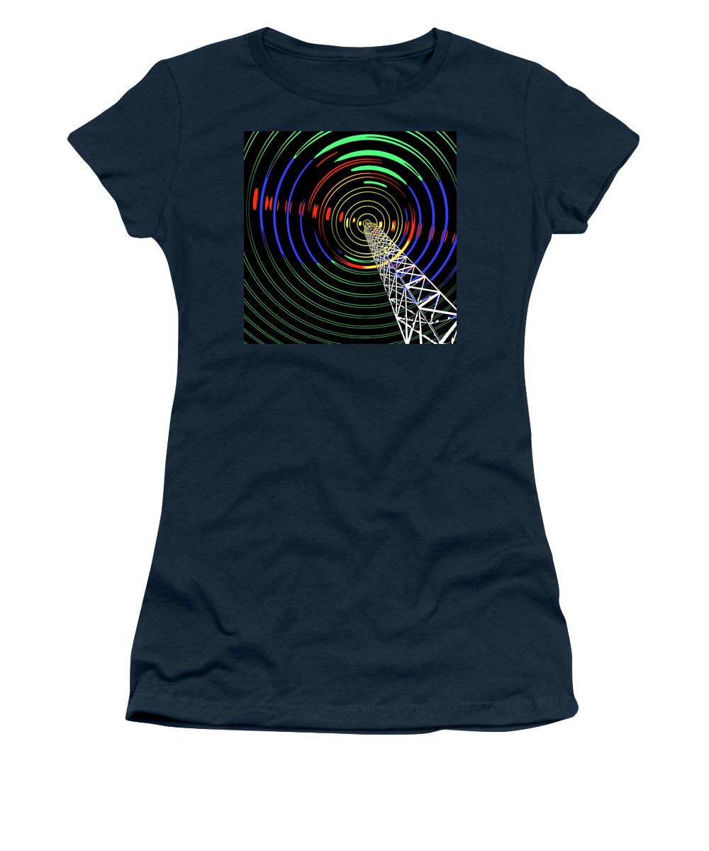 Aerial Women's T-Shirt featuring the digital art Radio Waves from Tower 12 var 9 by Russell Kightley