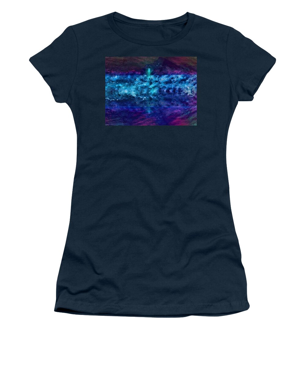 Abstract Art Women's T-Shirt featuring the digital art Raging Blue 2 by Aldane Wynter