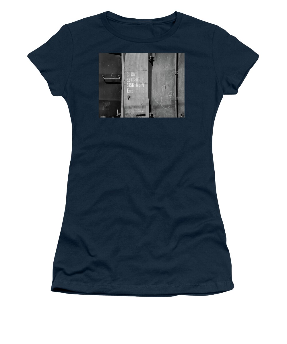 Railway Women's T-Shirt featuring the photograph Railway Carriage Black and White by Aydin Gulec