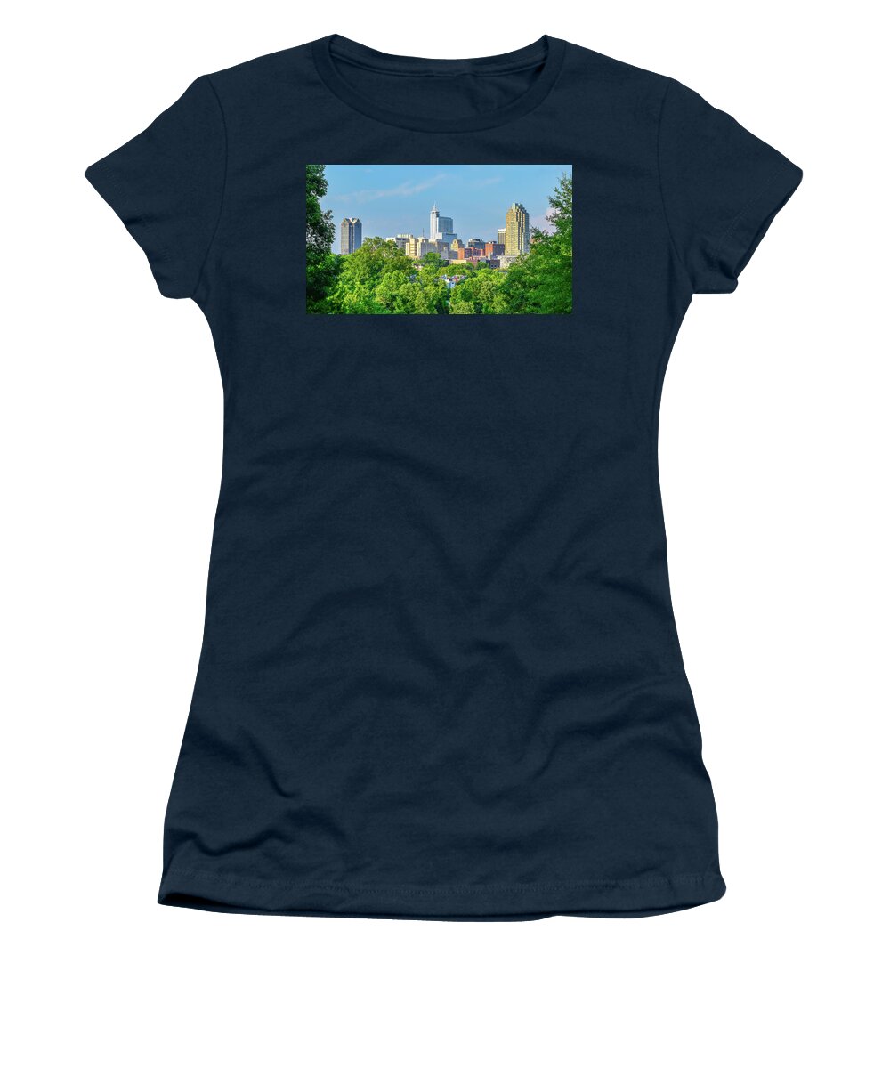 Raleigh Women's T-Shirt featuring the photograph Raleigh NC Skyline by Rick Nelson