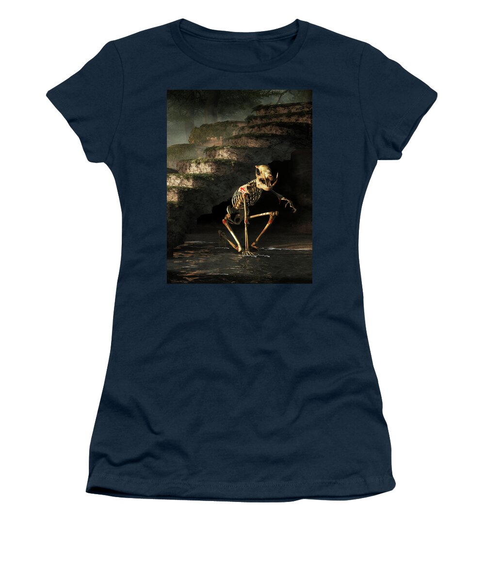 Rawhead Women's T-Shirt featuring the digital art Rawhead and Bloody Bones by Daniel Eskridge