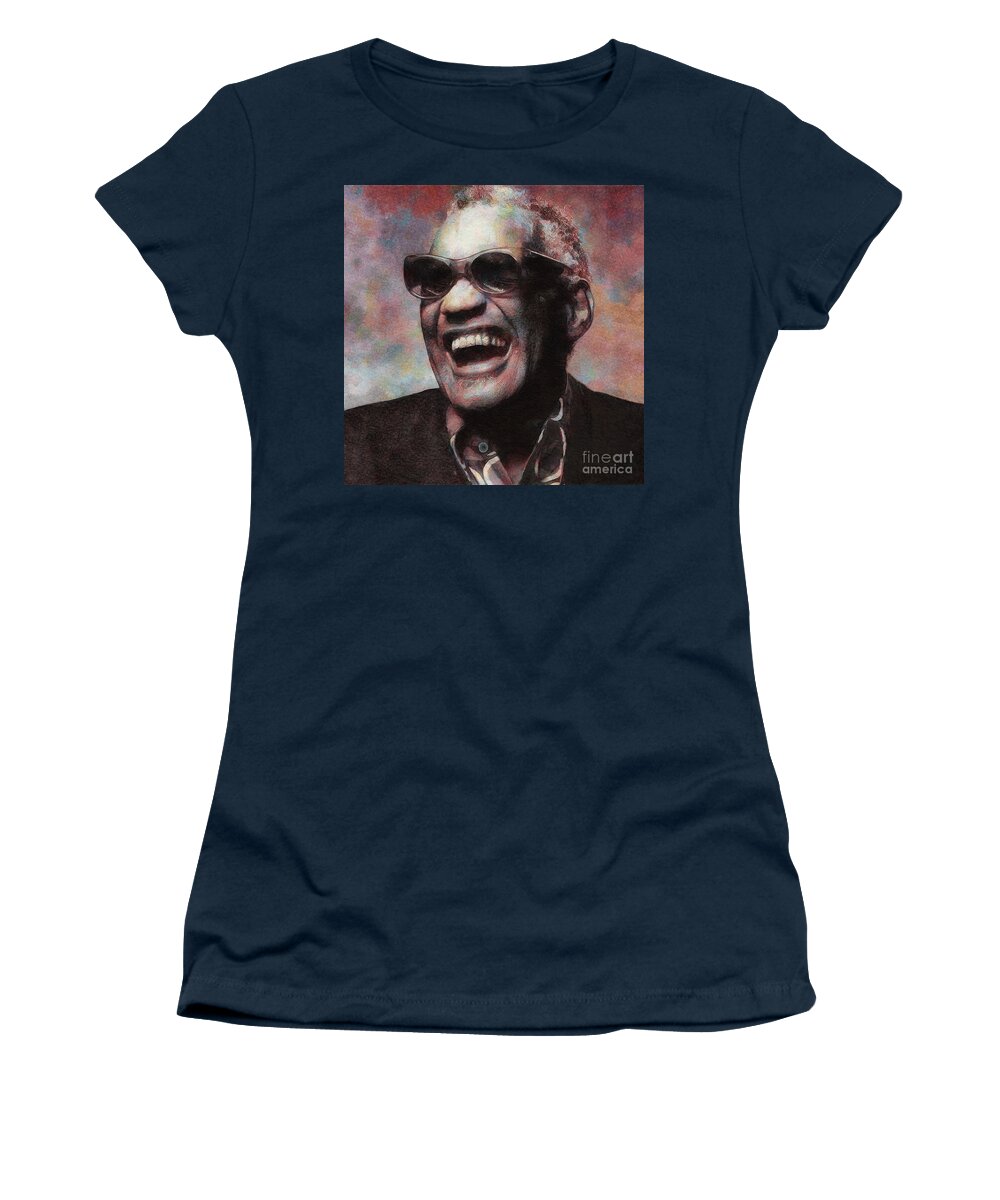 Ray Charles Women's T-Shirt featuring the digital art Ray Charles by Jerzy Czyz