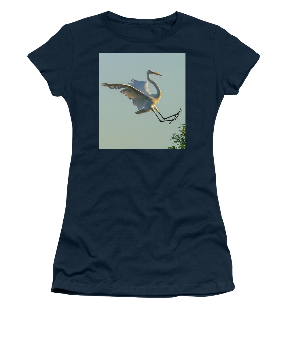Birds Women's T-Shirt featuring the photograph Reaching for the treetops by RD Allen