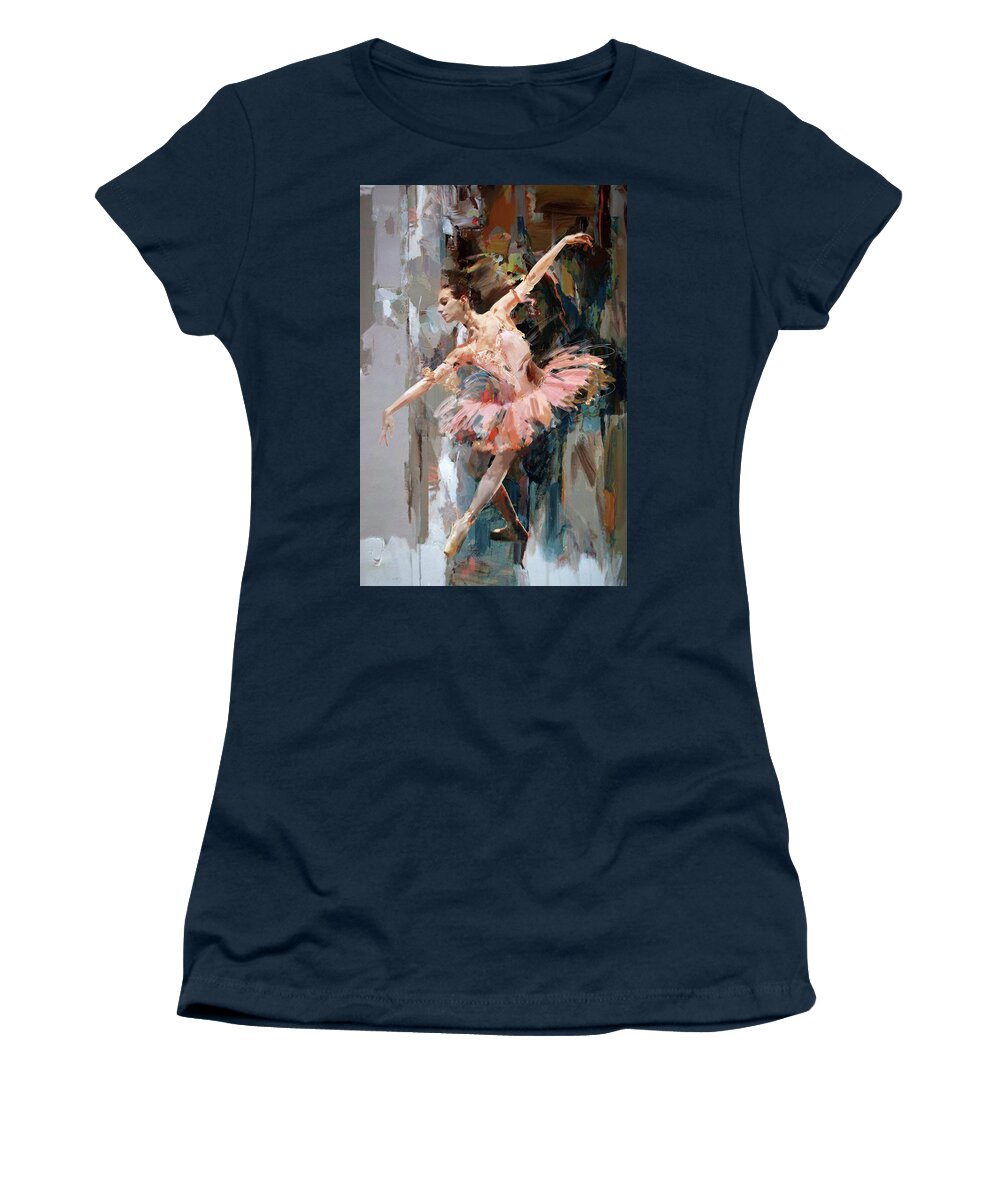  Women's T-Shirt featuring the painting Reaching Wrists by Mahnoor Shah
