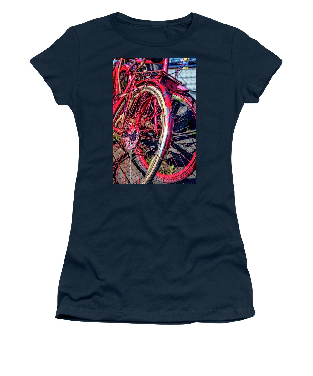 Spring Women's T-Shirt featuring the photograph Red and Rusty by Debra and Dave Vanderlaan