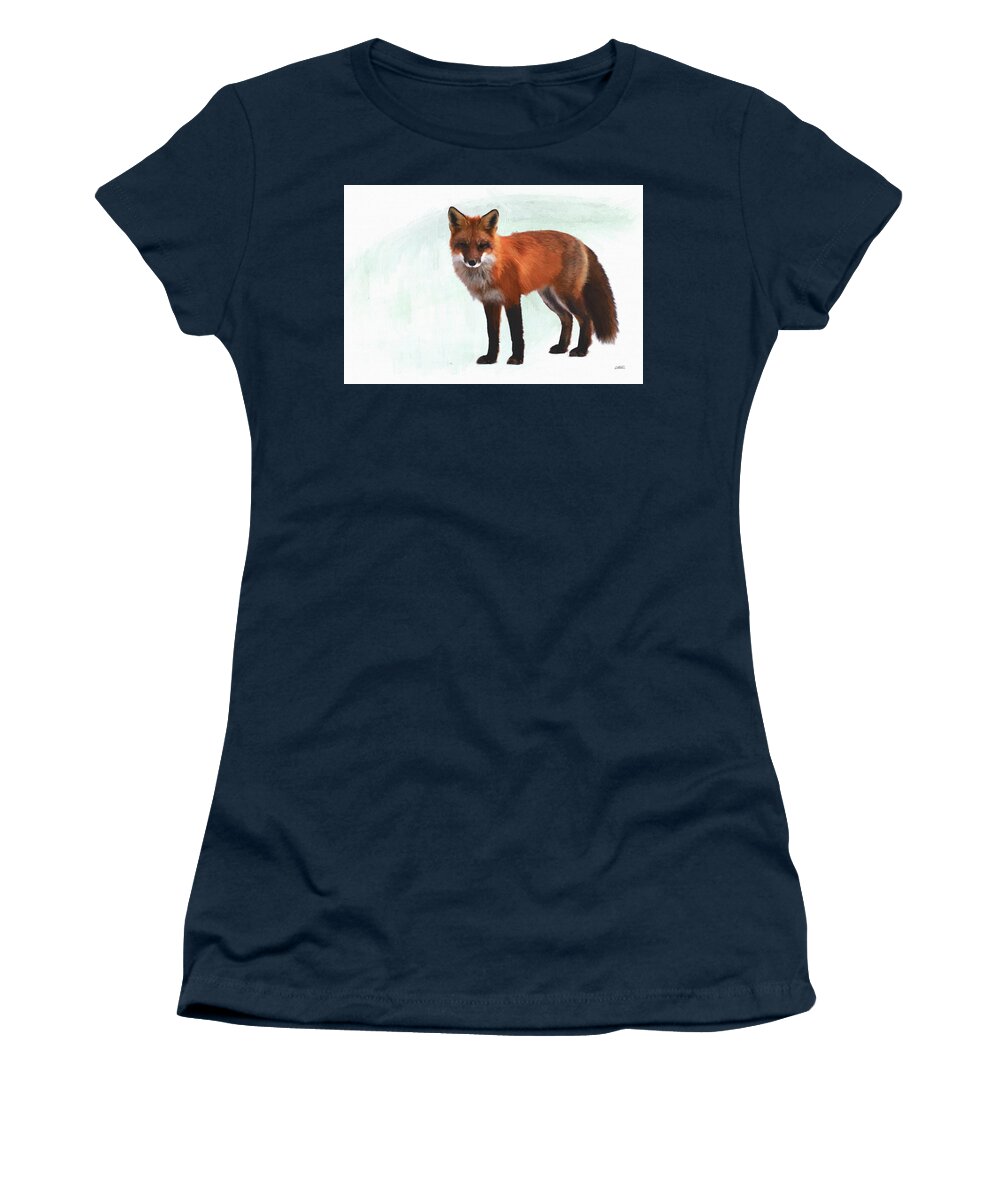 Animal Women's T-Shirt featuring the painting Red Fox - DWP3591659 by Dean Wittle