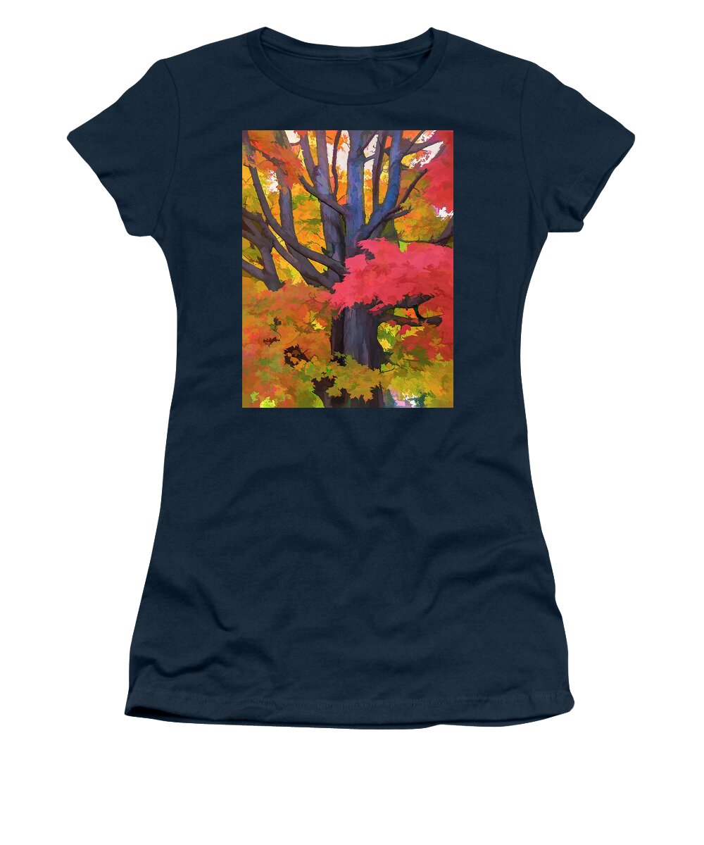 Tree Women's T-Shirt featuring the photograph Red Maple Frosting 3 by Ginger Stein