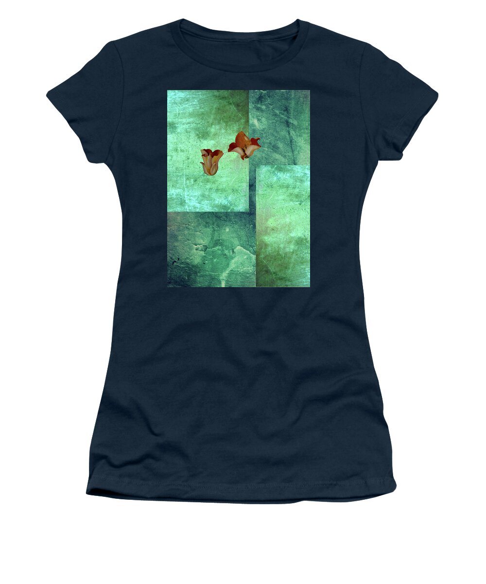 Minimalist Abstract Women's T-Shirt featuring the digital art Red Poppies by Lorena Cassady