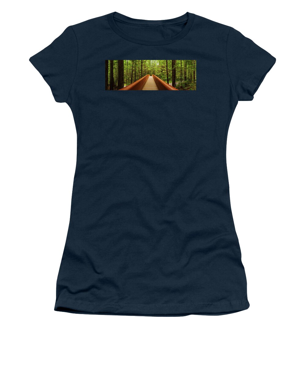 Redwood Bridge Women's T-Shirt featuring the photograph Redwood Bridge by Chad Dutson
