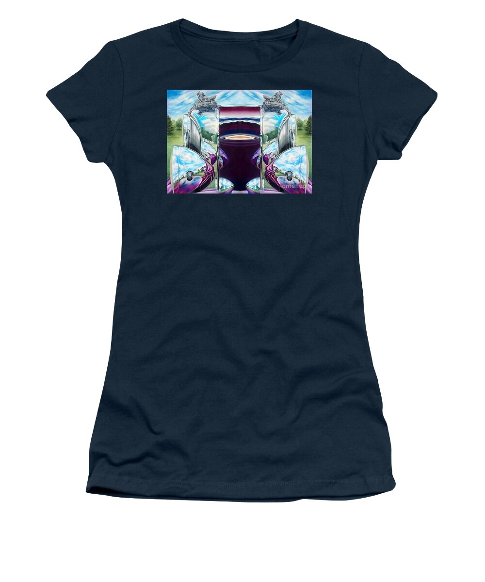 Colored Pencil Fine Art Women's T-Shirt featuring the drawing Reflecting Reflections by David Neace CPX