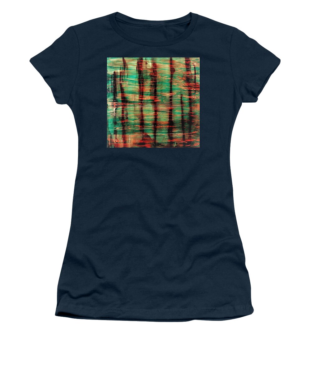 Blurred Women's T-Shirt featuring the painting Reflection by Angela Marinari