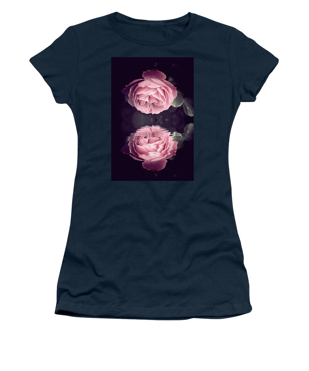 Rose Women's T-Shirt featuring the photograph Reflection of Rose by Philippe Sainte-Laudy