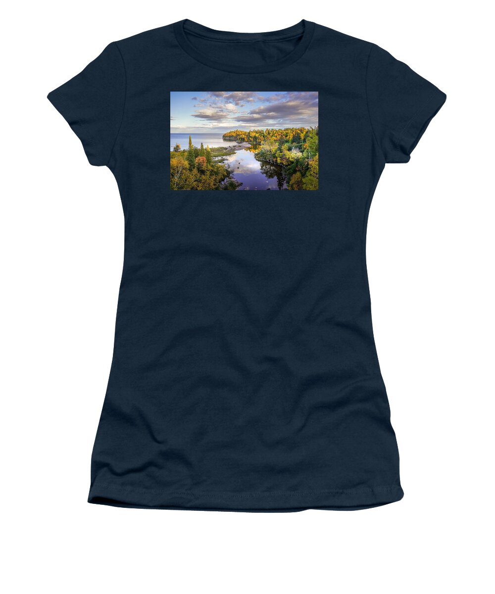 Tettegouche State Park Women's T-Shirt featuring the photograph Reflections at Tettegouche State Park by Susan Rydberg